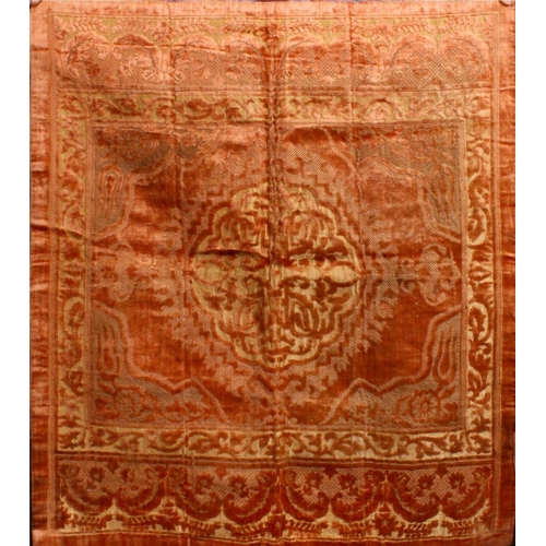 881 - AN OTTOMAN BULSA SILK CATMA, 74cm x 63cm.