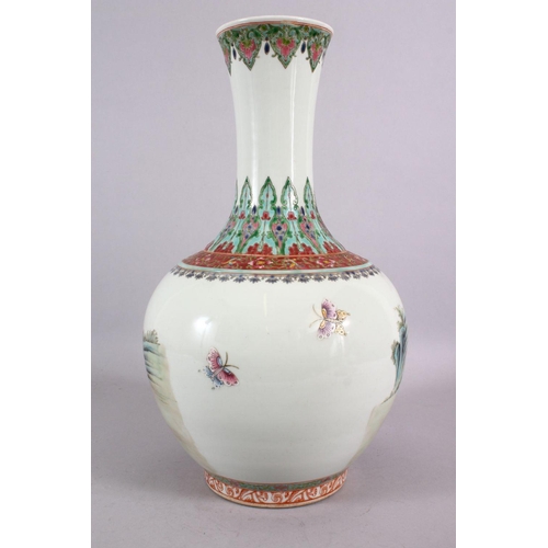 189 - A CHINESE REPUBLIC STYLE FAMILLE ROSE PORCELAIN VASE, decorated with immortal figures and children i... 