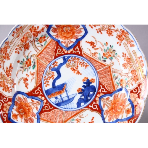 5 - TWO MEIJI PERIOD IMARI PLATES, 20cm and 22cm.