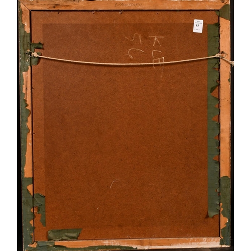 55 - After John Nash (1893-1977) British, A still life of flowers in a vase with a cow ornament on a wind... 