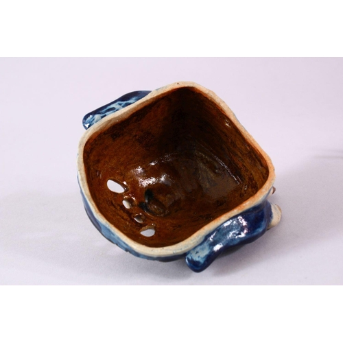 116 - A JAPANESE MEIJI PERIOD HIRADO POTTERY MASK OF A DEMON / DEVIL, possibly hirado, the mask of the dev... 