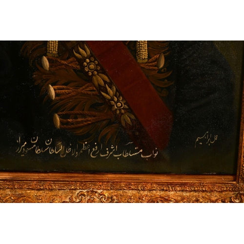 769 - IBRAHIM ISFAHANI, CIRCA 1890, PERSIAN, A PORTRAIT OF MASSOUD MIRZA ZELL-E SOLTAN (1850-1918), Qajar ... 
