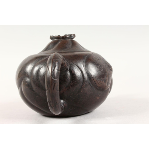90 - A GOOD CHINESE YIXING CLAY DRAGON TEAPOT, the body of the pot with moulded dragon decoration, the fi... 