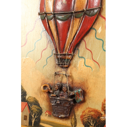 46 - GEORGE BLUNTS BALLOON FLIGHT PLAQUE, 24 in. X 16 in.