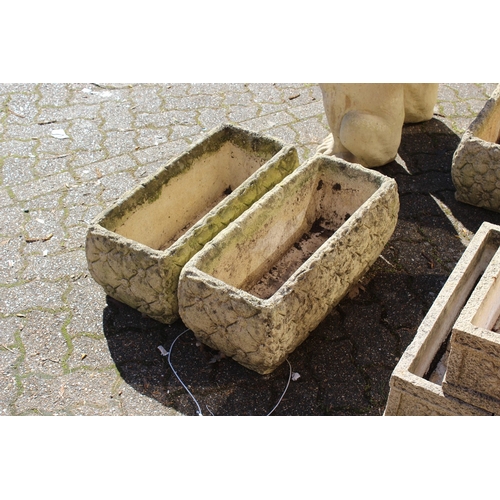 192 - A PAIR OF RECTANGULAR GARDEN POTS 2ft long