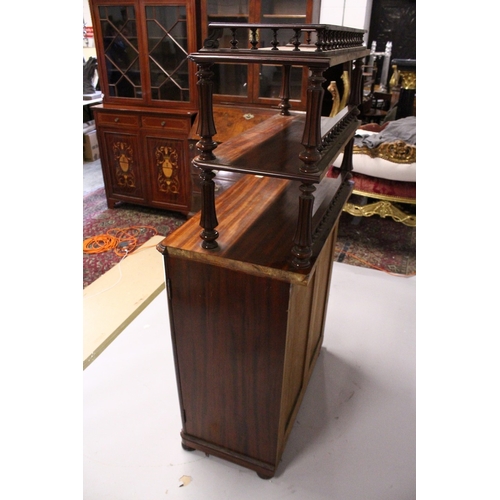 206 - A 19th Century French Cartonniere, the top with two shelves over a base with five rows of leather fr... 