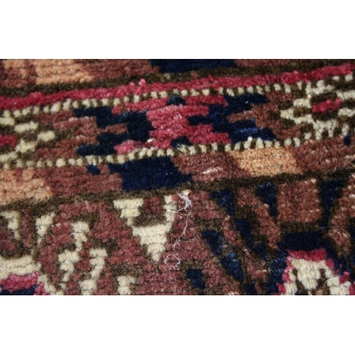 222 - A SMALL, PERSIAN TEKKE BOKHARA RUG, with three rows of six gulls. 4 ft. x 3 ft 4 ins.