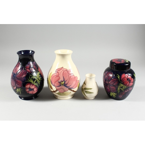 285 - FOUR PIECES OF MOORCROFT POTTERY