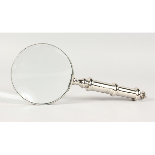 764 - A CHROME MAGNIFYING GLASS