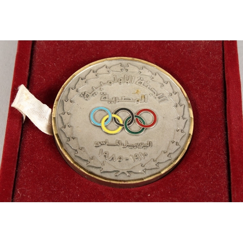 770 - A LARGE EGYPTIAN  OLYMPIC  COMMITTEE MEDALLION 1910 - 1985 Diamond Jubilee, 2.25 ins diameter, in a ... 