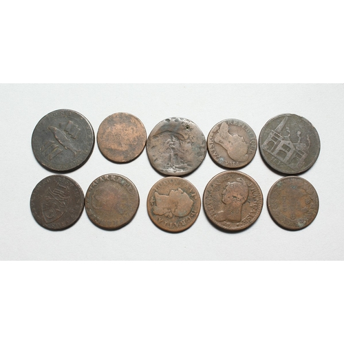 788 - A SMALL COLLECTIONS OF BRONZE COINS AND TOKENS