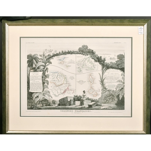 119 - A pair of prints from the 'Atlas Universal Illustre', 'Colonies Francaises and Amerique Meridionale'... 