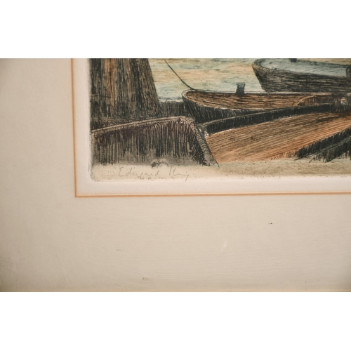 123 - Edward King after Cecil Tatton Winter, A view of Tower Bridge, colour etching, signed in pencil, wit... 