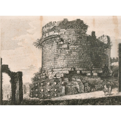 129 - Luigi Rossini (1790-1857) Italian, 'Veduta del Gran Sepolcro di Cecilia Metella', engraving circa 18... 