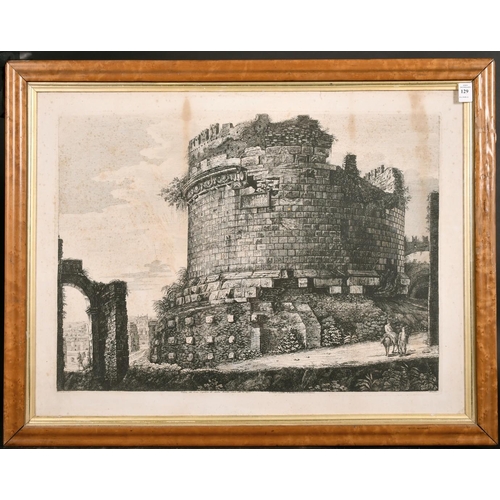 129 - Luigi Rossini (1790-1857) Italian, 'Veduta del Gran Sepolcro di Cecilia Metella', engraving circa 18... 
