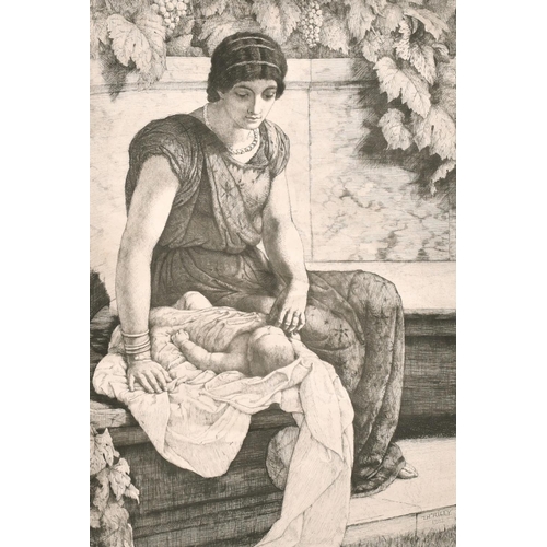 142 - F. Joubert after E J Poynter, an Egyptian maiden along with another neo-classical engraving by anoth... 