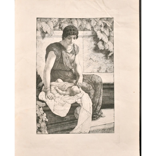 142 - F. Joubert after E J Poynter, an Egyptian maiden along with another neo-classical engraving by anoth... 