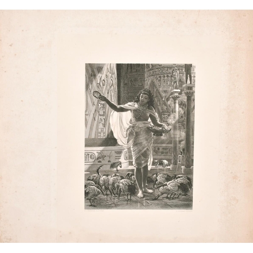 142 - F. Joubert after E J Poynter, an Egyptian maiden along with another neo-classical engraving by anoth... 