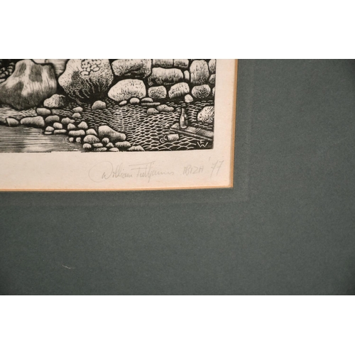 146 - William Fulljames (b. 1939) British, figures in Ibiza, wood engraving, numbered 2/75, signed and dat... 