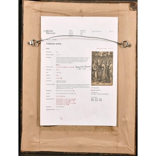 150 - Marcantonio Raimond, after Raphael, 16th century, St. Cecilia, engraving, 10.25