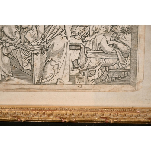 151 - Marcantonio Raimond, after Durer, 16th century, Christ amongst the doctors, engraving, 11.5