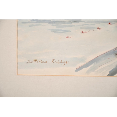 163 - Martin Millard, A study of Battersea bridge, watercolour mixed media, signed andinscribed, 7.25