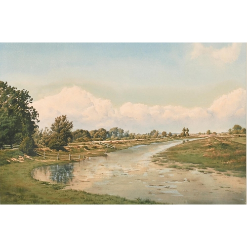 164 - Joan Morgan (20th century) British, 'Flood Tide Alfriston', watercolour, signed, 10