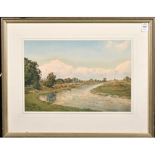 164 - Joan Morgan (20th century) British, 'Flood Tide Alfriston', watercolour, signed, 10