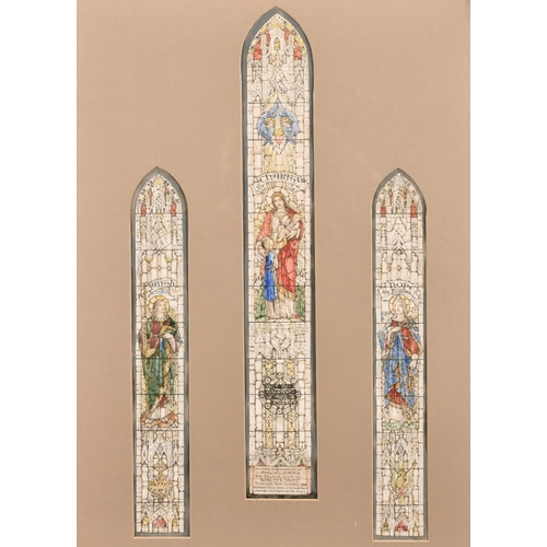 165 - English School, circa 1934, A design for a stained-glass window, watercolour, inscribed 'In Loving R... 