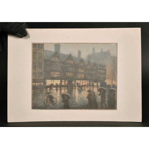 192 - A collection of seven prints by Thomas Way after Whistler (from The Studio), with a crayon and white... 