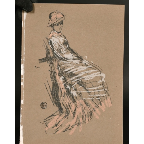 192 - A collection of seven prints by Thomas Way after Whistler (from The Studio), with a crayon and white... 