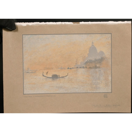 192 - A collection of seven prints by Thomas Way after Whistler (from The Studio), with a crayon and white... 