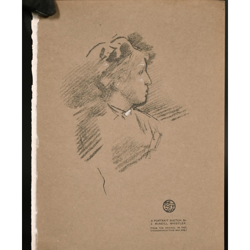 192 - A collection of seven prints by Thomas Way after Whistler (from The Studio), with a crayon and white... 