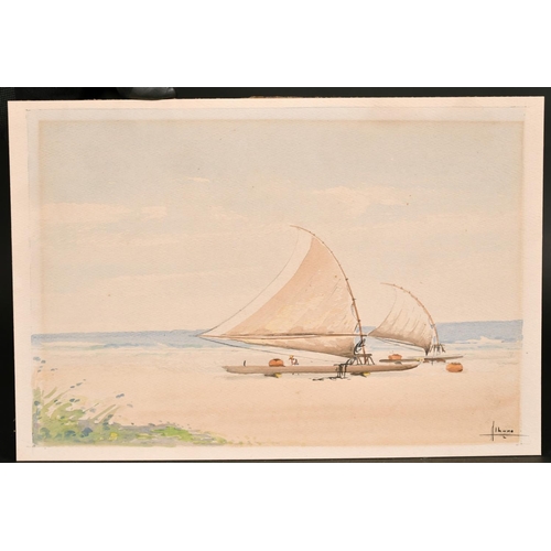 205 - Circle of A O Lamplough, Escarpment on the river Nile along with another Egyptian scene by another h... 