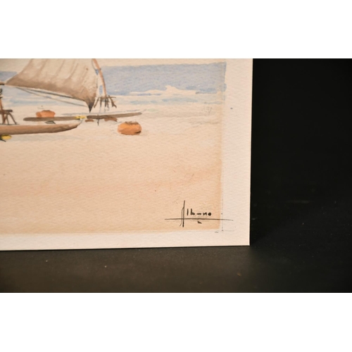 205 - Circle of A O Lamplough, Escarpment on the river Nile along with another Egyptian scene by another h... 