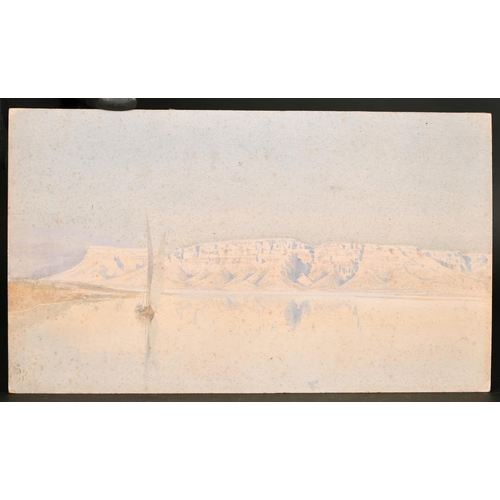 205 - Circle of A O Lamplough, Escarpment on the river Nile along with another Egyptian scene by another h... 