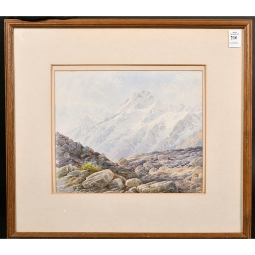 210 - Laurence William Wilson (1850-1912) British, 'Mount Cook', a New Zealand view, watercolour, signed a... 
