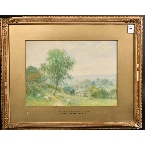 211 - Roberto Angelo Kitterminster Marshall (1849-1926) British. 'Distant Southdowns from Warbleton, Susse... 