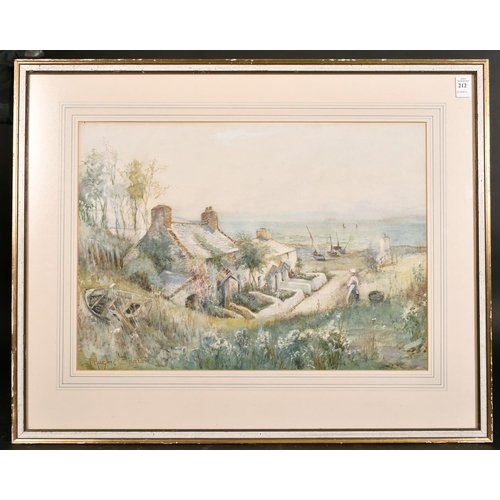 212 - Joseph Hughes Clayton (1870-1930) British. Cottages by the Sea, Watercolour, Signed, 14
