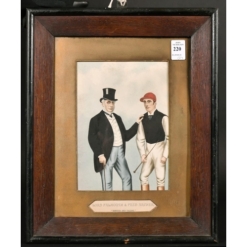 220 - 19th century English school, 'Honour and Talent', a portrait of Lord Falmouth and Fred Archer, along... 