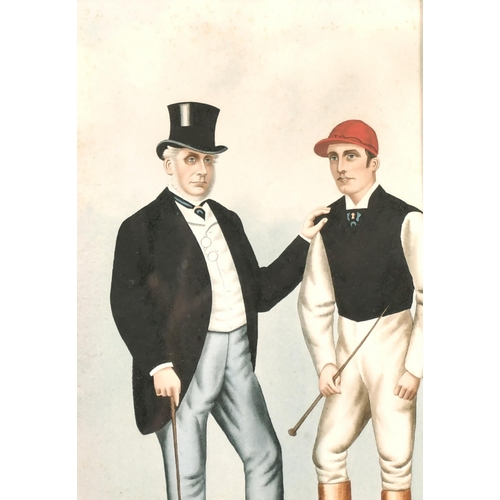 220 - 19th century English school, 'Honour and Talent', a portrait of Lord Falmouth and Fred Archer, along... 