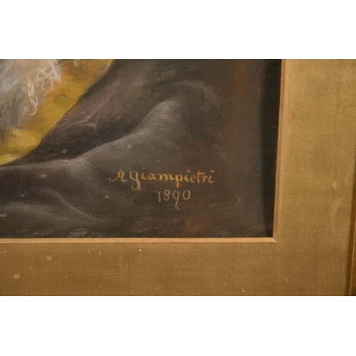 222 - Amy Giampietri (active 1867-1900) British, A half-length portrait of a lady, pastel, signed and date... 
