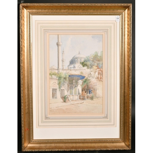 228 - Joseph Pawlikiewicz (19th/20th century) Polish, An Istanbul street scene with figures before towers,... 