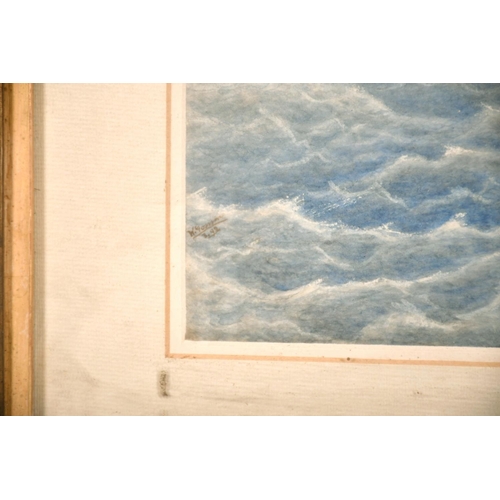 233 - W. Gorman circa 1892, fishing vessels and other shipping in heavy seas, watercolour, signed and date... 