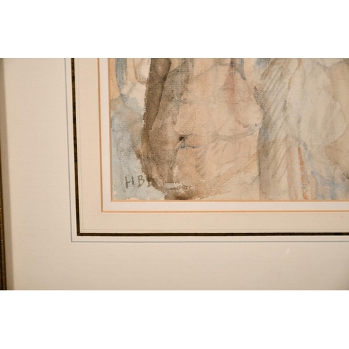 237 - Hercules Brabazon Brabazon (1821-1906) British, Figures outside a North African mosque, watercolour,... 