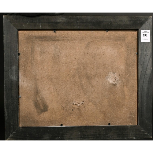 391 - Margaret Chapman (1940-2000) British, Figures on a French beach with a paddle steam ship beyond, oil... 