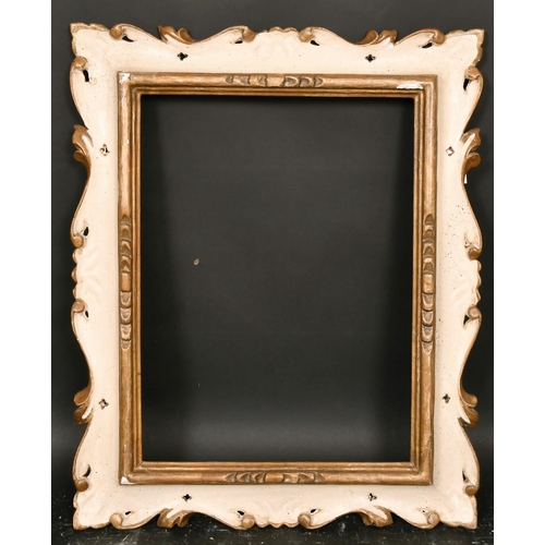 60 - An early 20th century French carved and painted frame, rebate size 16