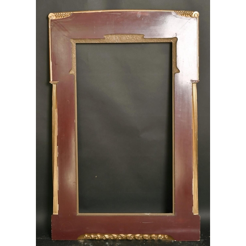 61 - A Vienna Secessionist style carved frame with twisted fluted columns, rebate size 32