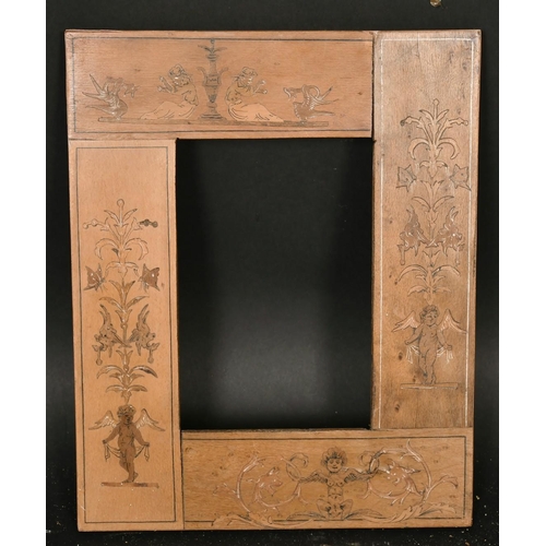 66 - An Italian inlaid frame, rebate size 6.25