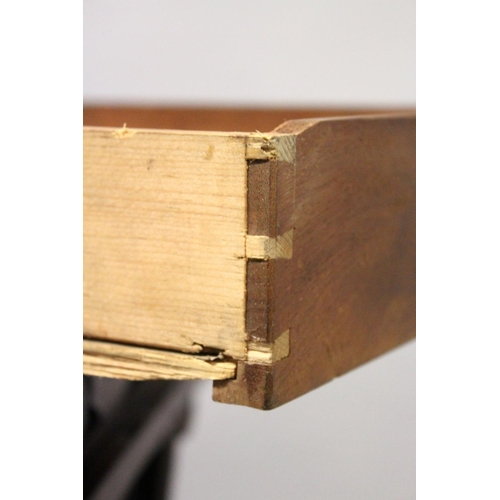 1034 - A GOOD LATE REGENCY ROSEWOOD THREE TIER WHAT-NOT, with pierced gallery, three shelves, the centre on... 